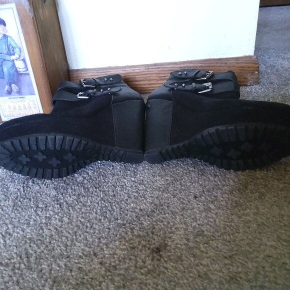 MOSSIMO BLACK SUEDE WEDGE PLATFORM BOOTS - Picture 3 of 6